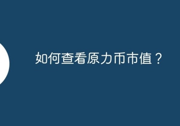 如何查看原力币市值？