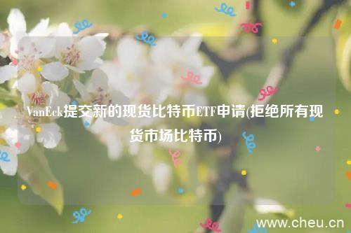 VanEck提交新的现货比特币ETF申请(拒绝所有现货市场比特币)