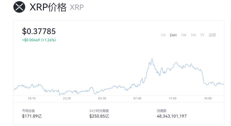 瑞波币今天的价格是多少？瑞波币今日价格行情图