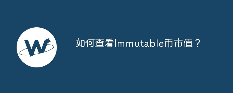 如何查看immutable币市值？